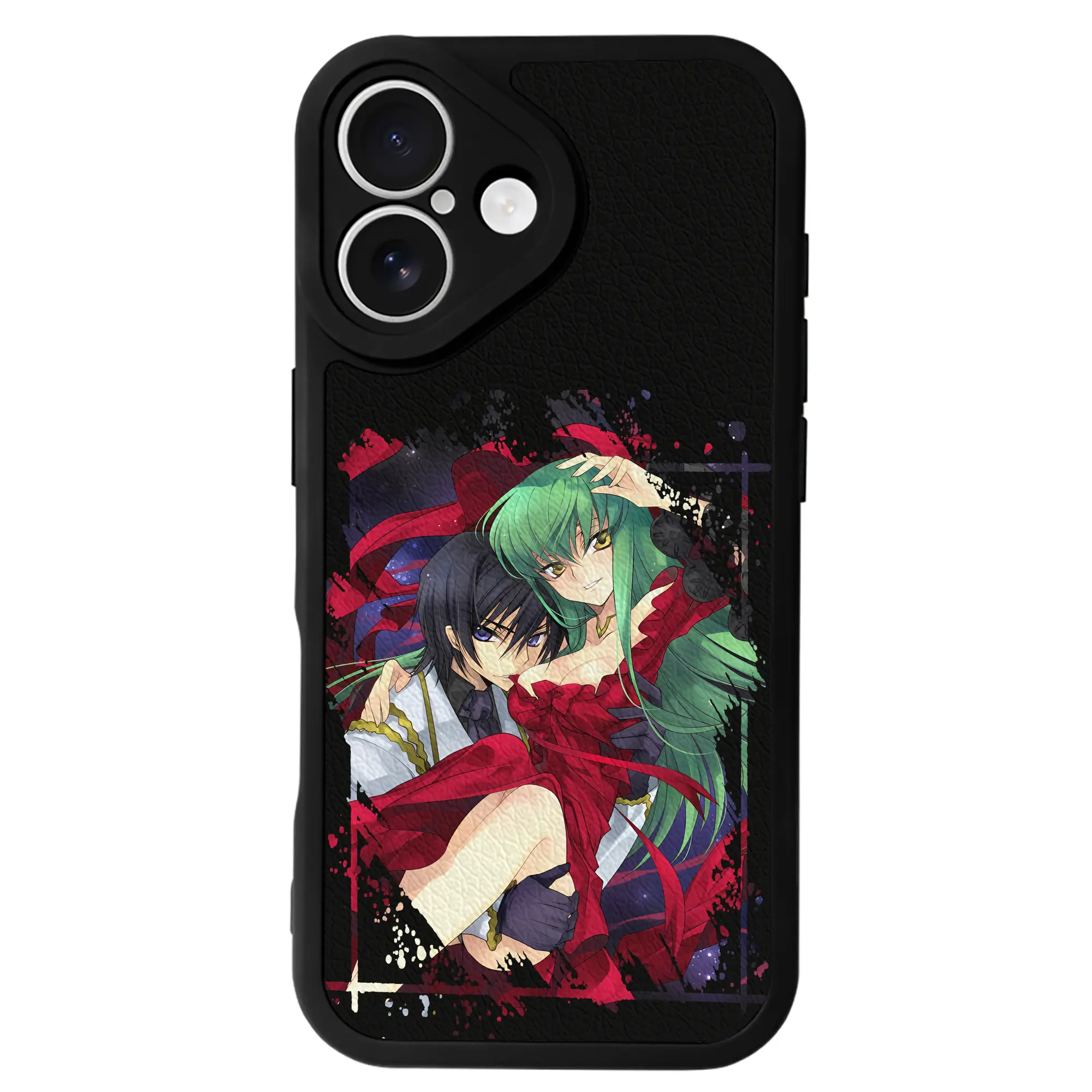 コードギアス 反逆のルルーシュ グッズ シーツー - IPhone 16シリーズ対応 ・ シリコンスマホケース ・ レザー調 ・ 高精度フィット ・ 耐衝撃 ・ ワイヤレス充電対応 ・ 精密カット